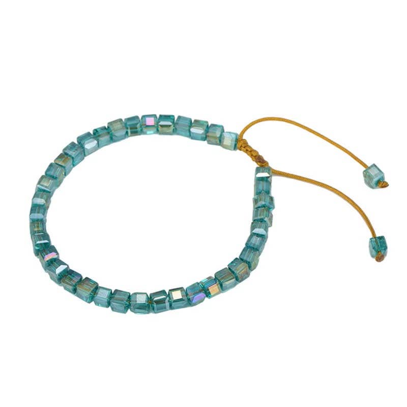 Marine Teal Blue Beaded Bracelet
