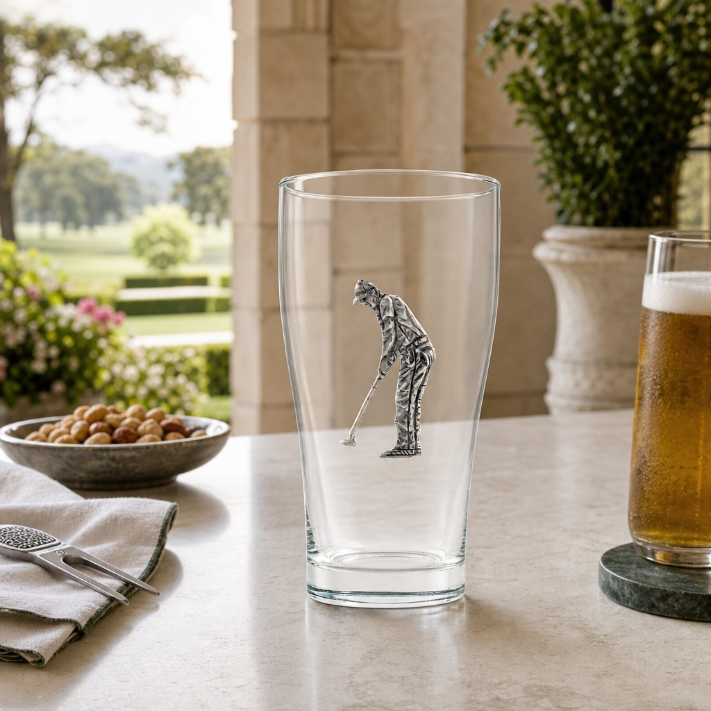 Golfer Beer Glass