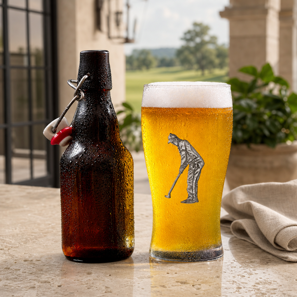 Golfer Beer Glass