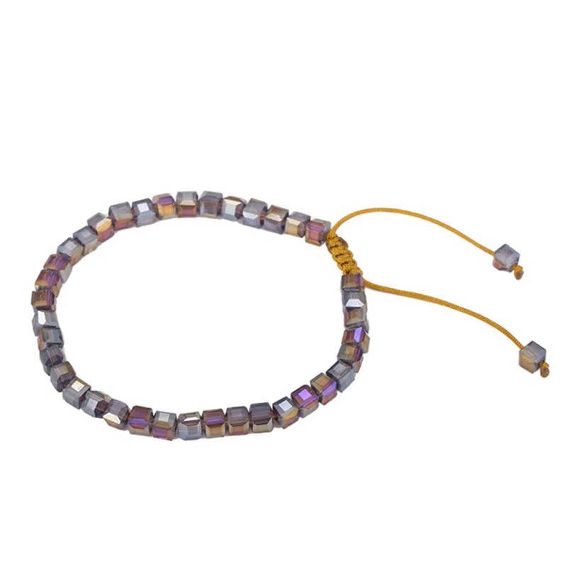 Lilac Violet Amethyst Beaded Bracelet