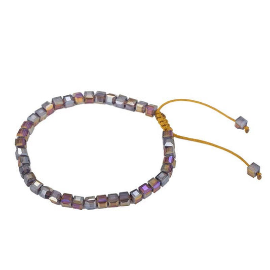 Lilac Violet Amethyst Beaded Bracelet