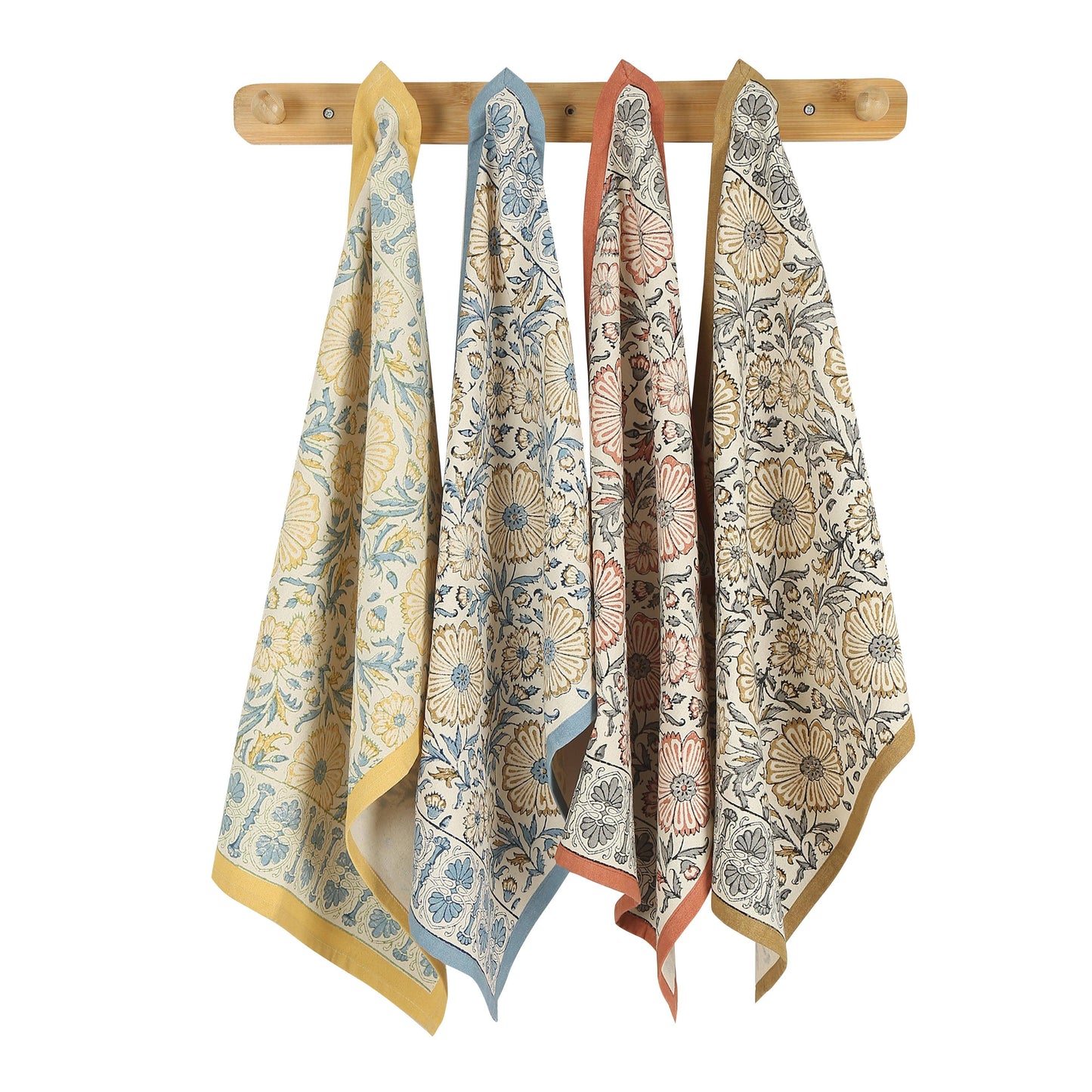 Cotton Kitchen Towel | Hand Block Printed | Bloom  | Sand