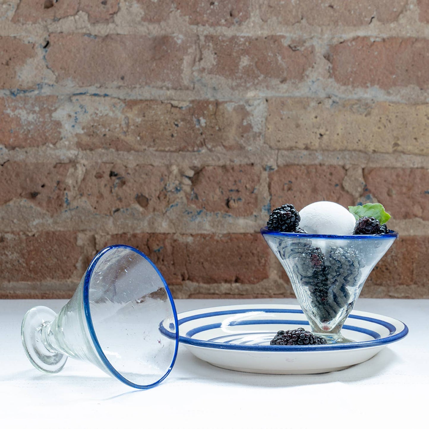Blue Rim Margarita Glass, Glassware Cocktail, Barware