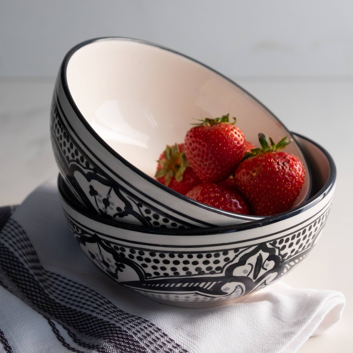 Hand Painted Haqima Ceramic Cereal, Soup  Bowl