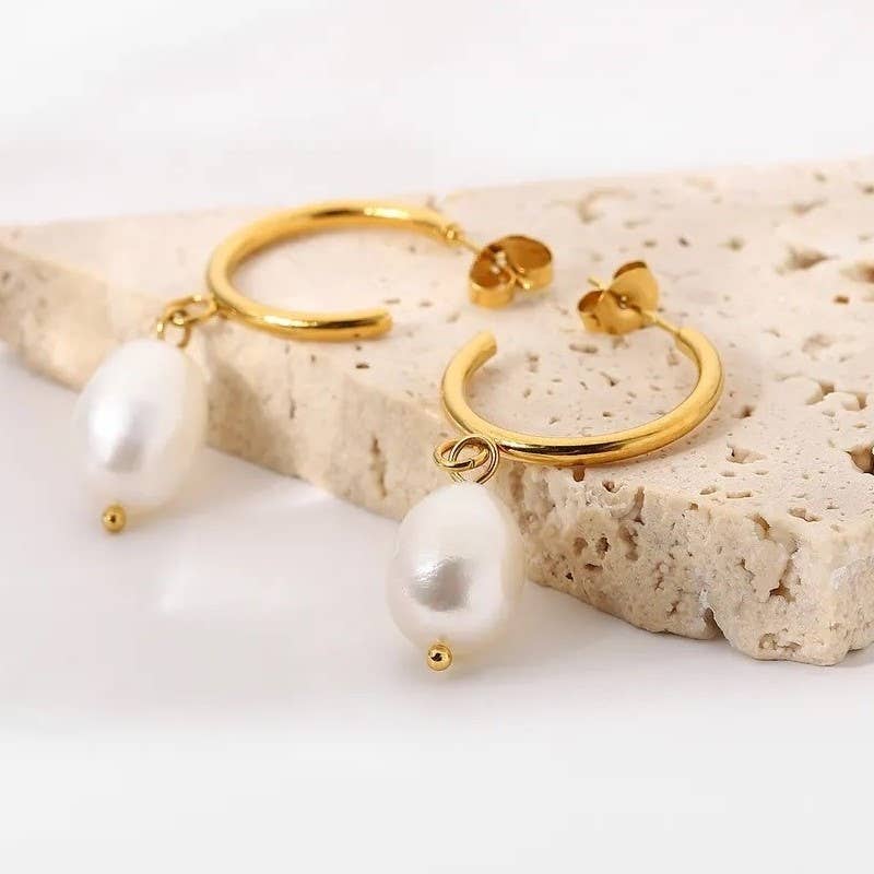 Aspen Pearl Hoop Earrings