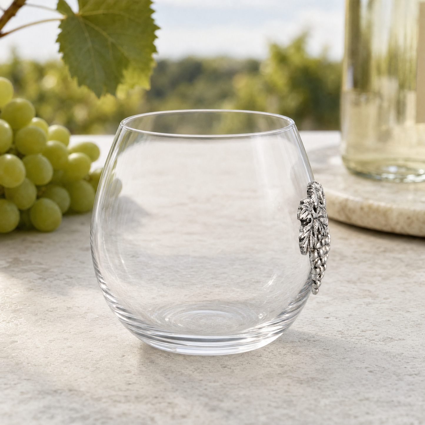 Grape Stemless Wine Glass