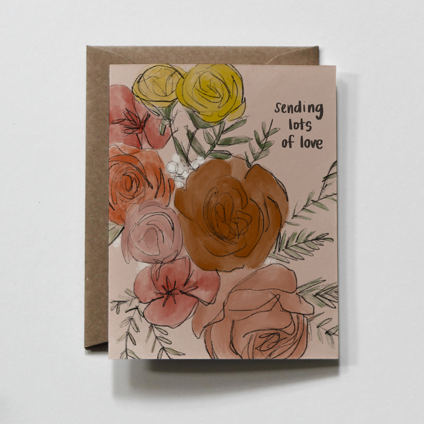 Lots of Love | Floral Bouquet Sorry & Sympathy Greeting Card