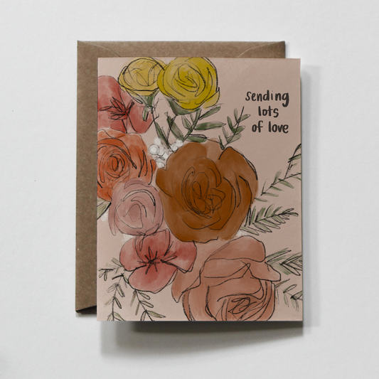 Lots of Love | Floral Bouquet Sorry & Sympathy Greeting Card