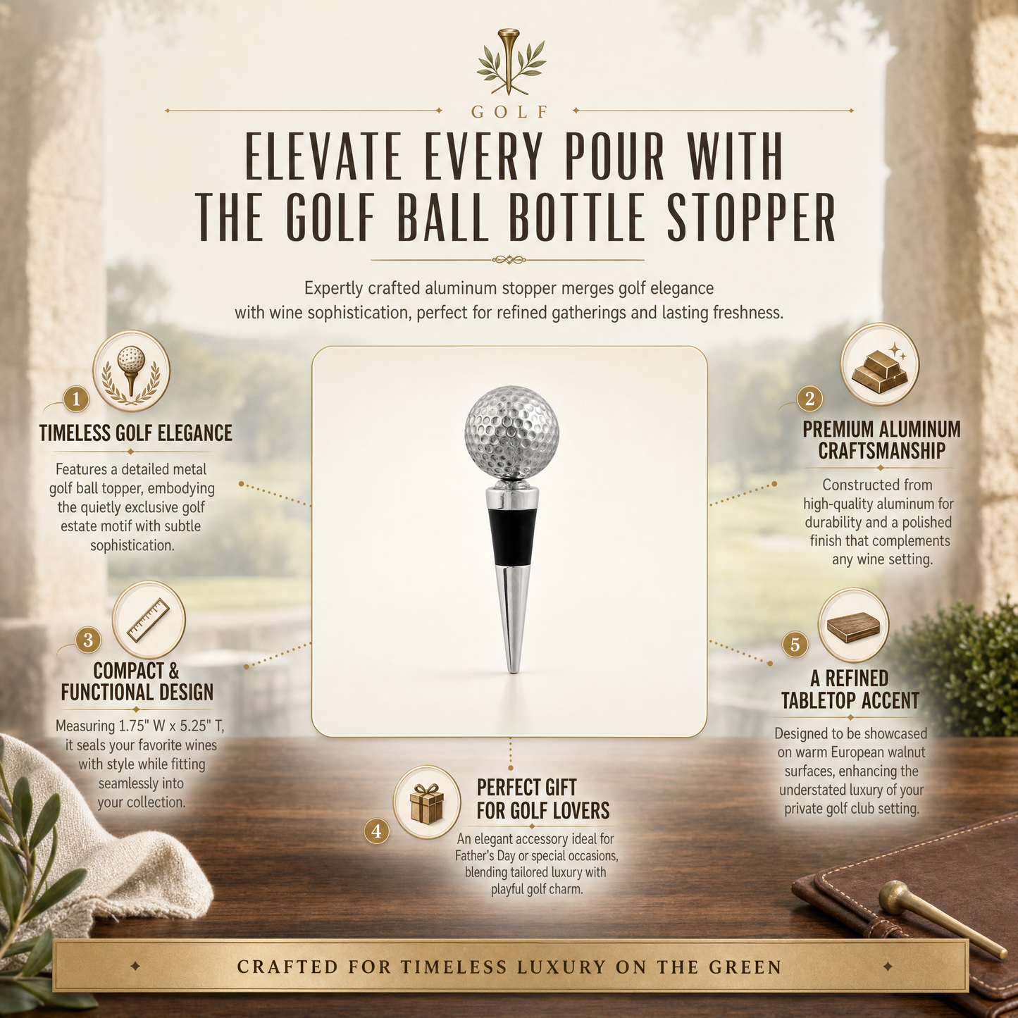 Golf Ball Bottle Stopper