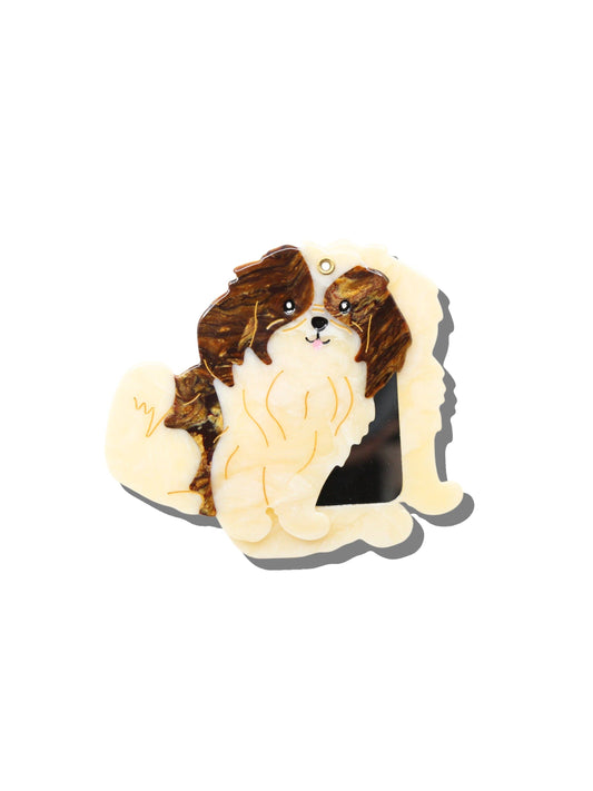 Hand-painted Shih Tzu Pup Compact Mirror | Eco-Friendly