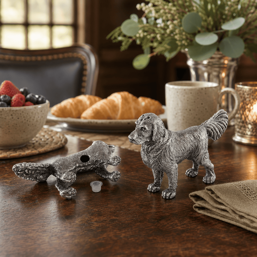 Pewter Retriever Salt and Pepper