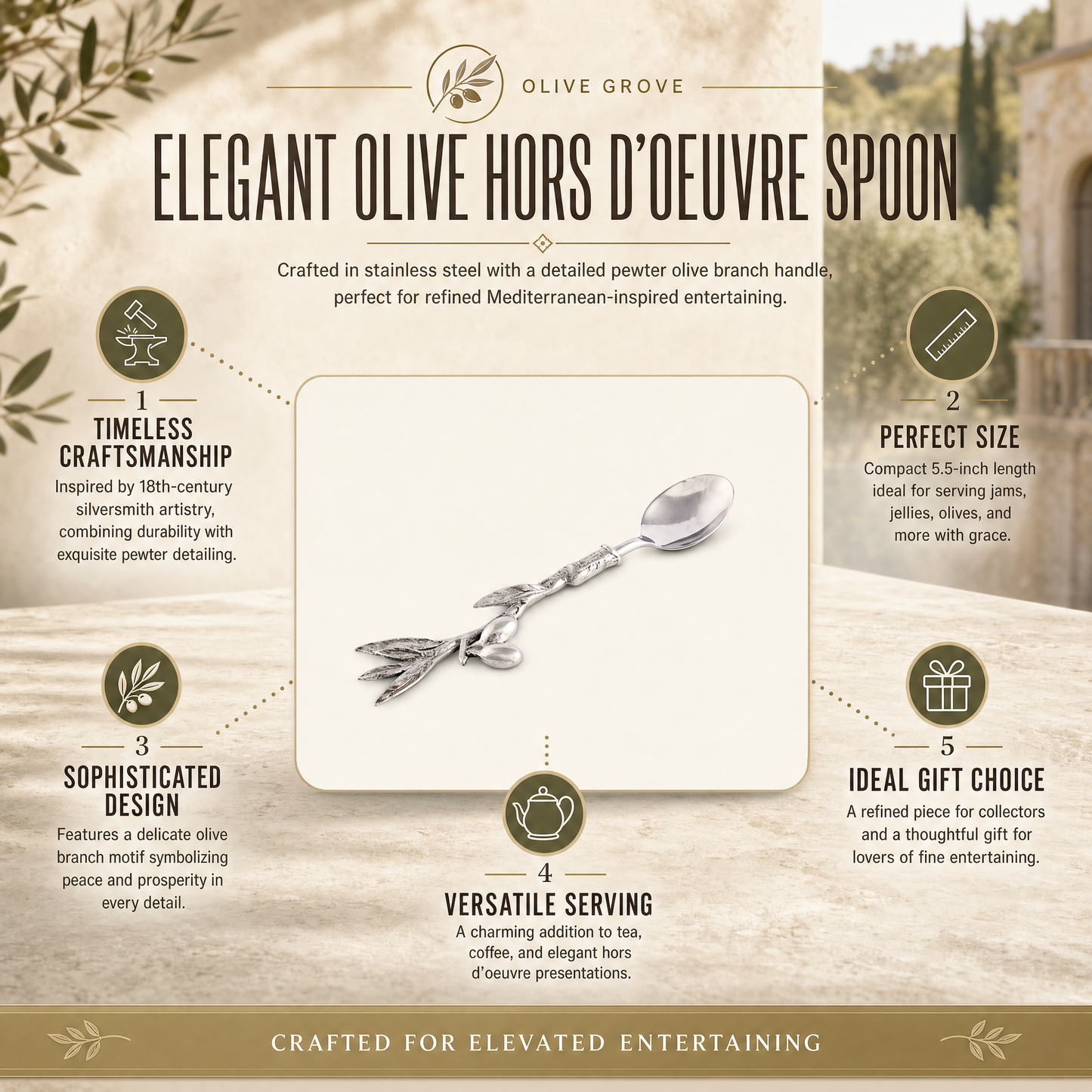 Olive Hors d'oeuvre Spoon