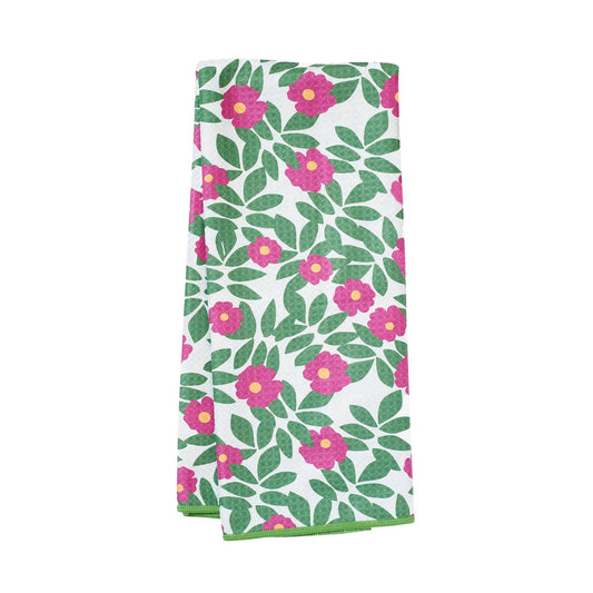 Anywhere Towel Reversible - KN Beach Roses: Flourite Green