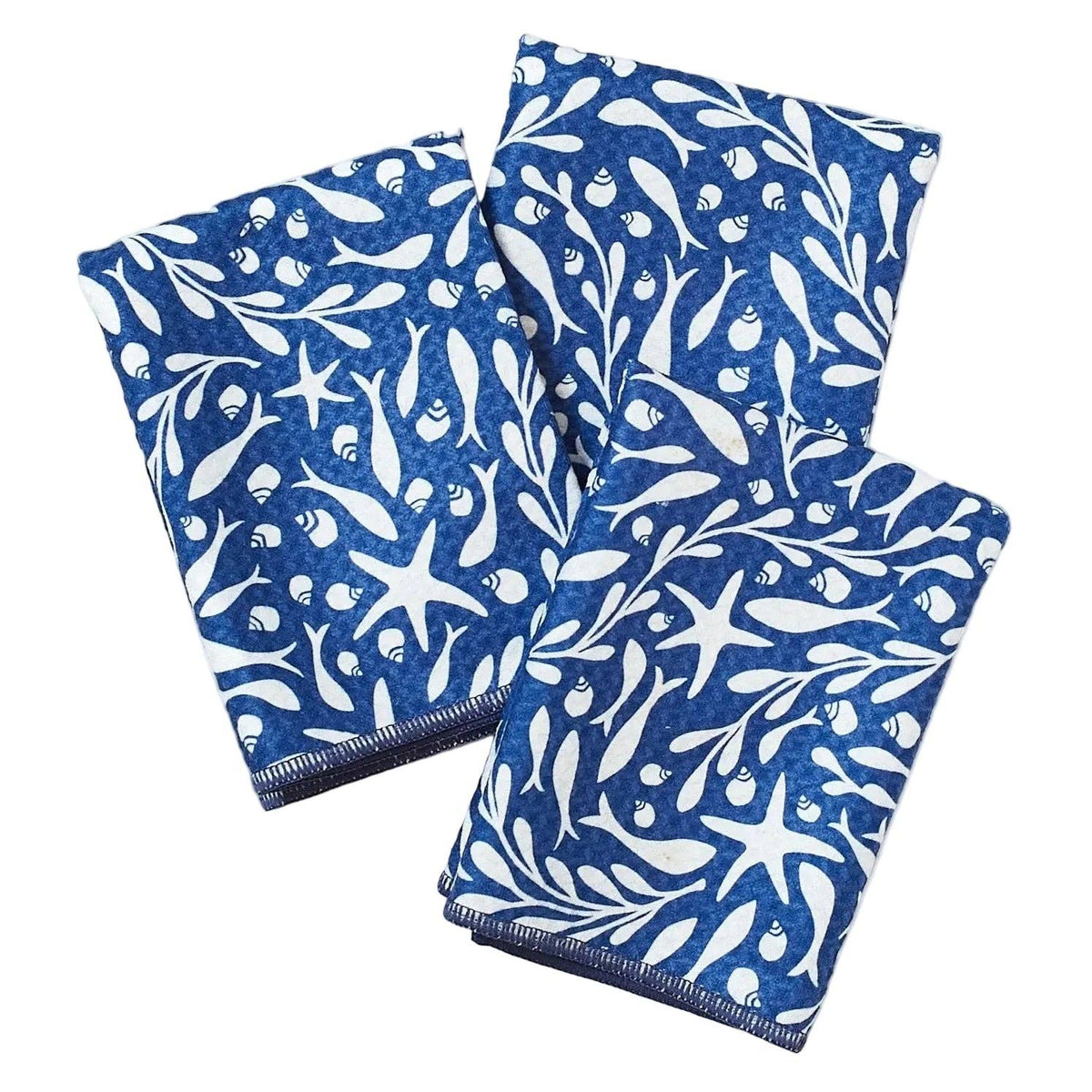 Mighty Mini Towel (Set of 3) Reversible - KN Tidepool: Navy