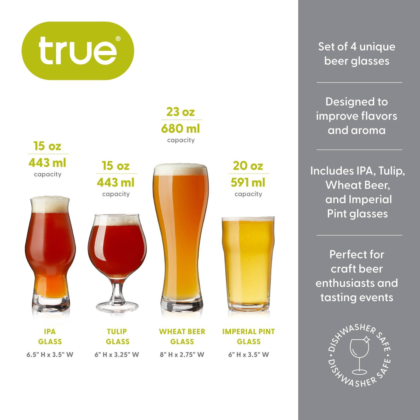 Craft Beer Tasting Set of 4: Clear / Glass