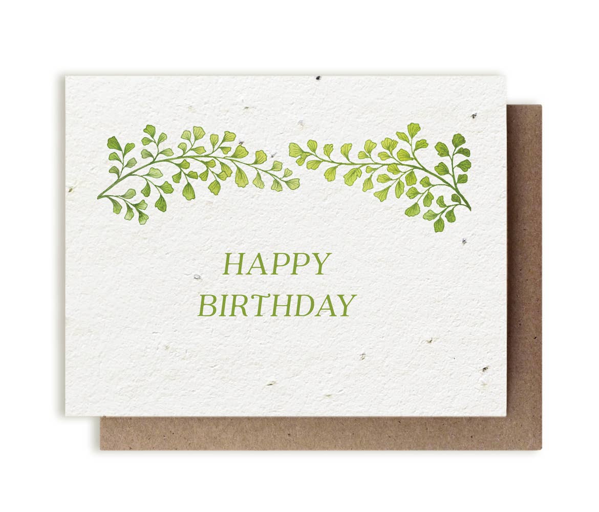 Botanical Happy Birthday Plantable Herb Seed Card