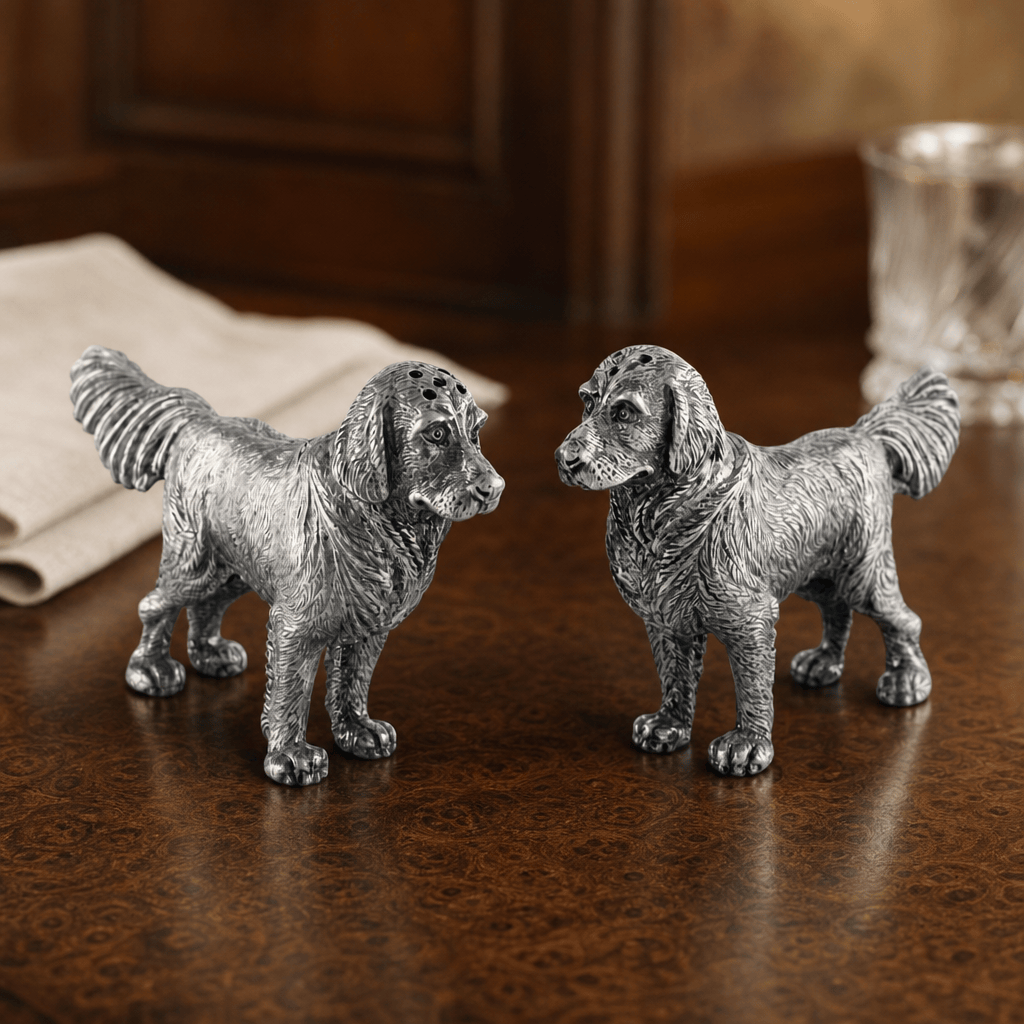 Pewter Retriever Salt and Pepper