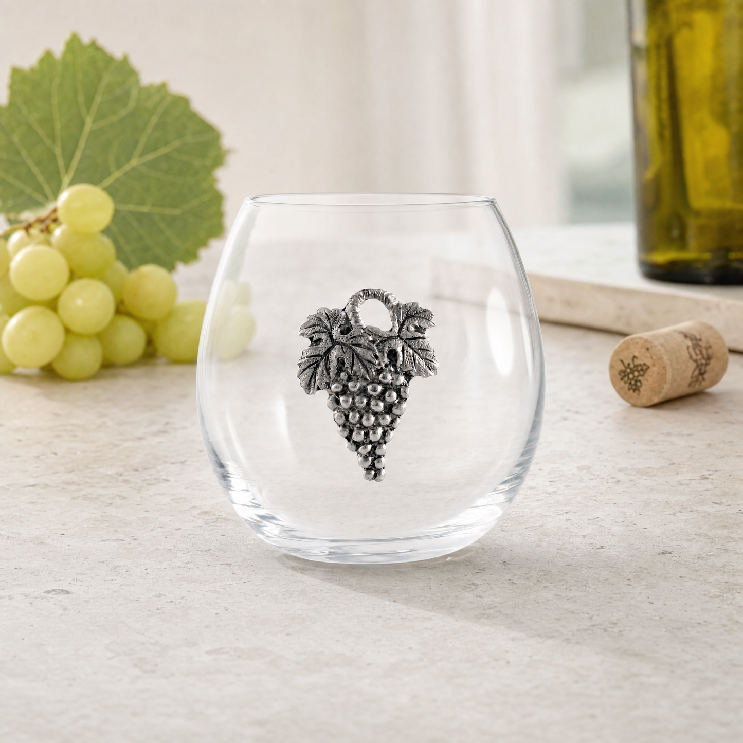 Grape Stemless Wine Glass