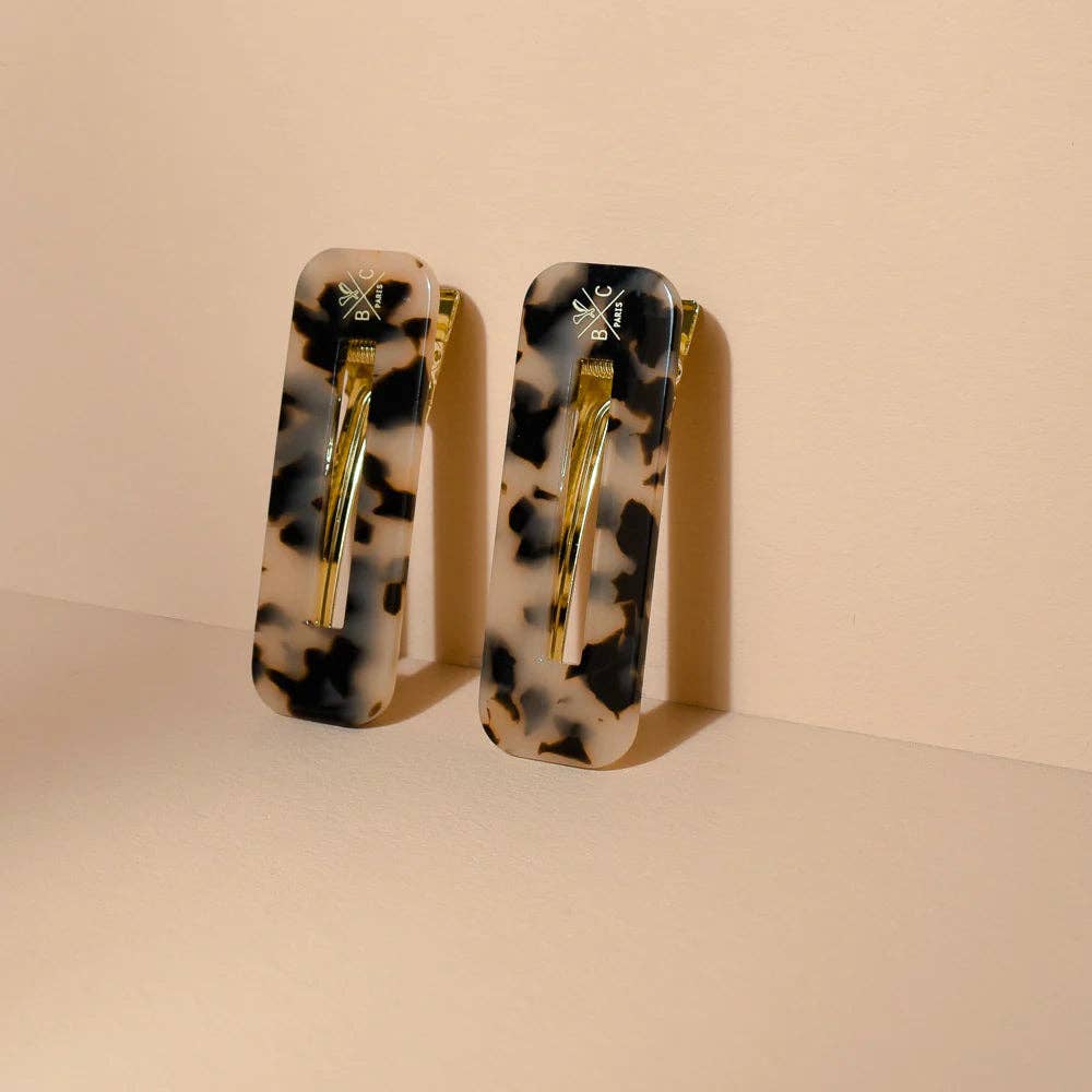 Modern Rectangular Hair Clips: Pearl