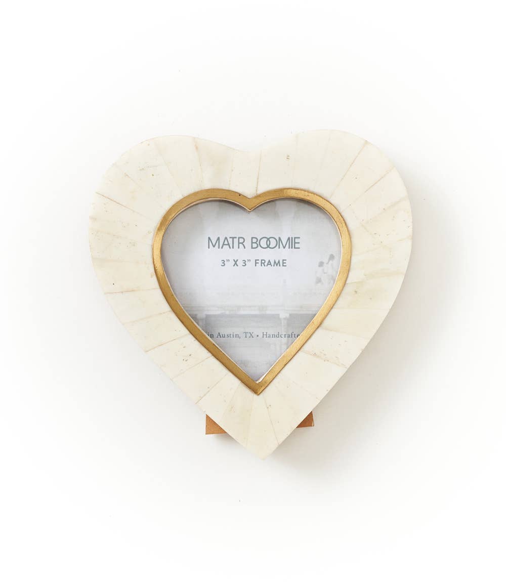 Mukhendu Heart 3x3 Cream Picture Frame - Handmade