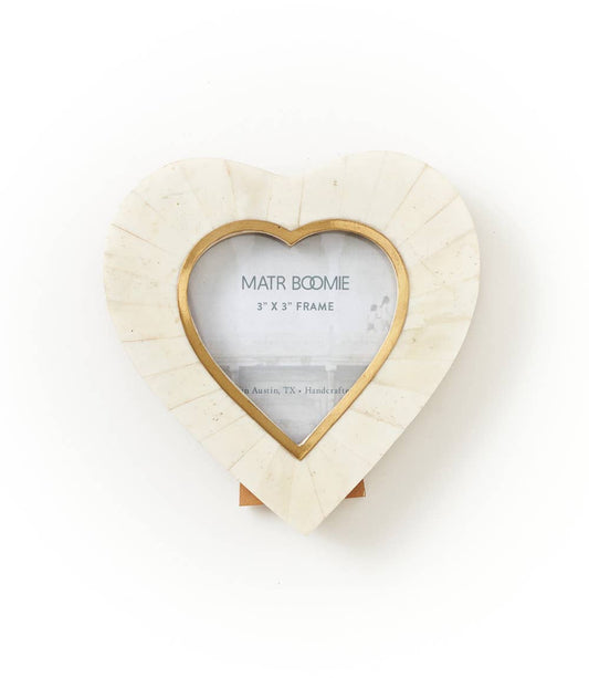 Mukhendu Heart 3x3 Cream Picture Frame - Handmade