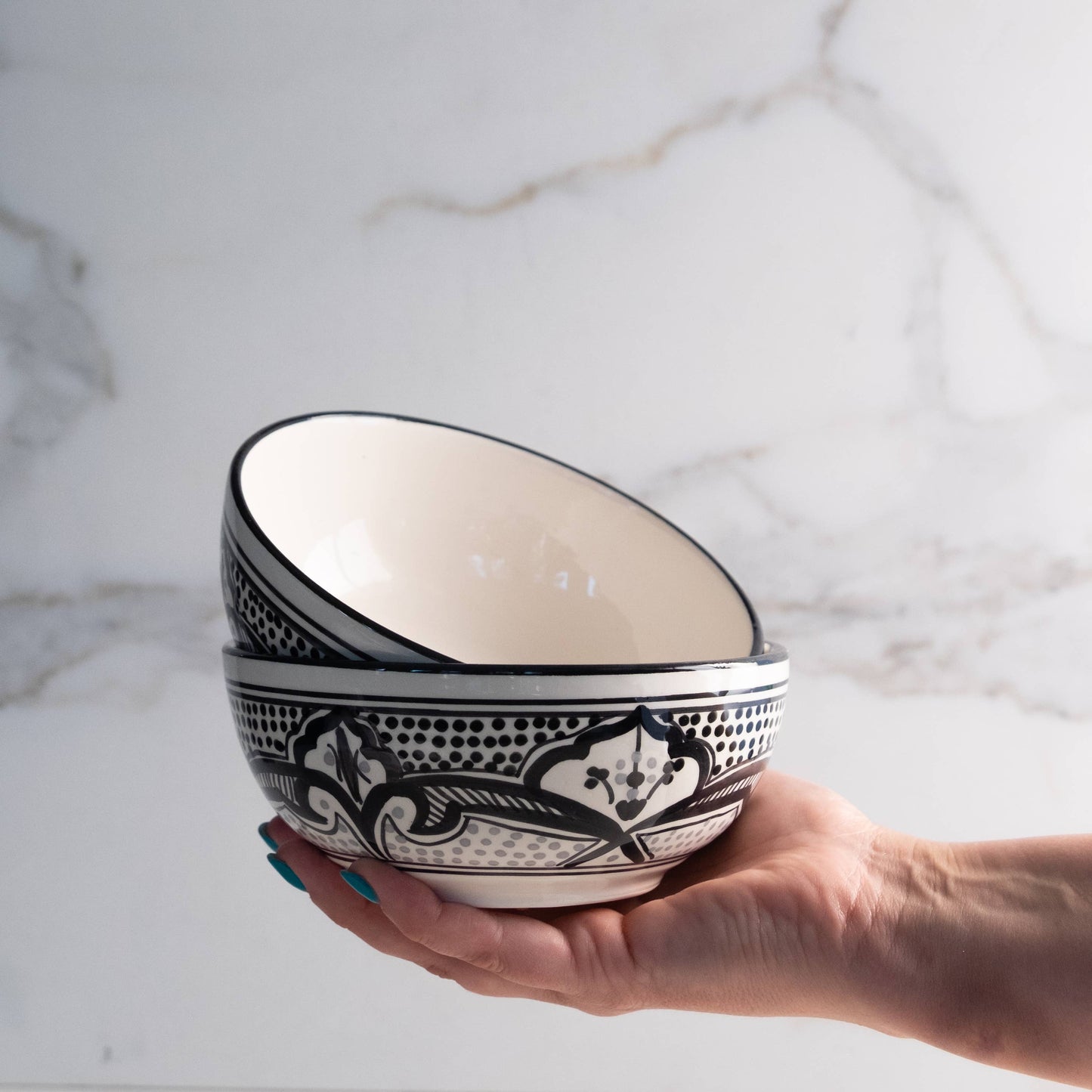 Hand Painted Haqima Ceramic Cereal, Soup  Bowl