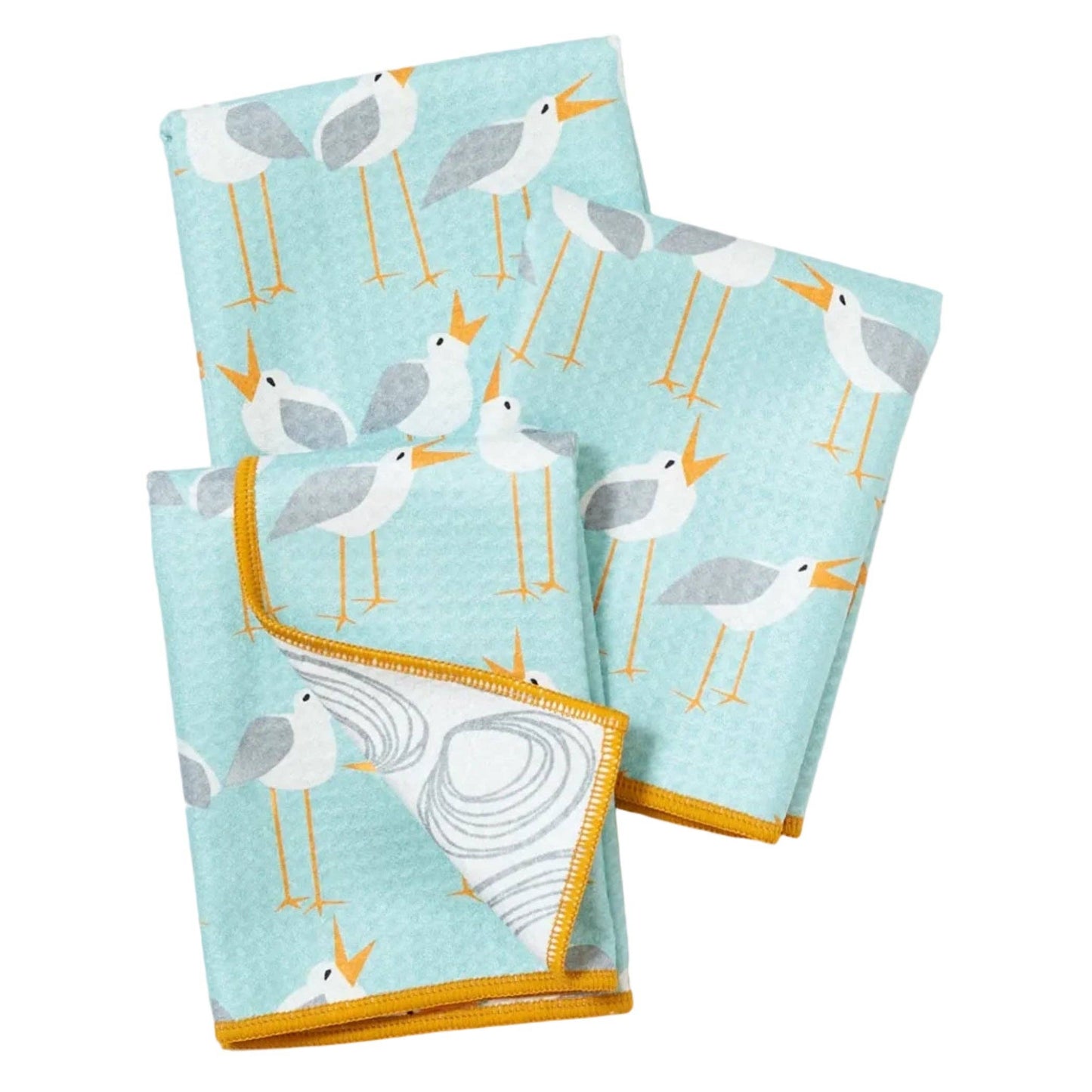 Mighty Mini Towel (Set of 3) Reversible - KN Seagull: Icy Blue