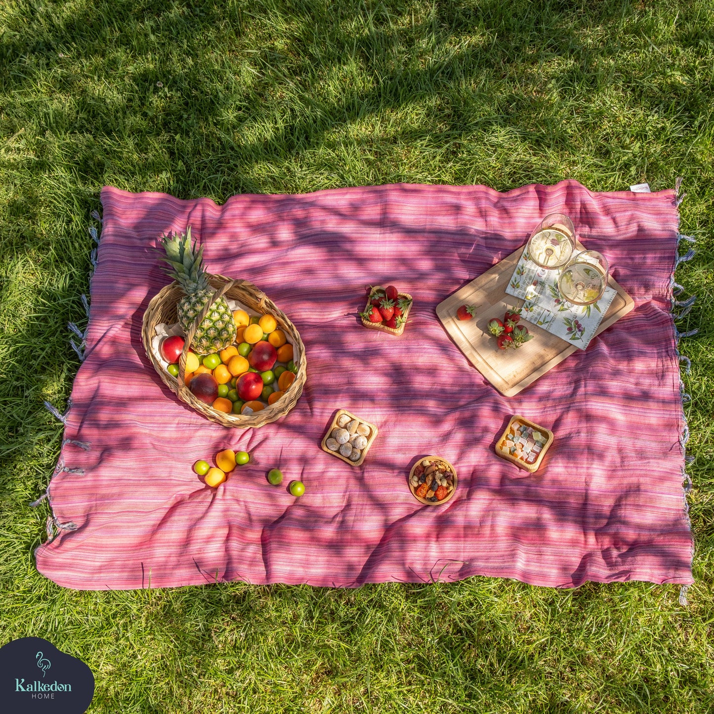 Rainbow Beach Towel | Turkish Towel | Sarong | Beach Wrap: Pink