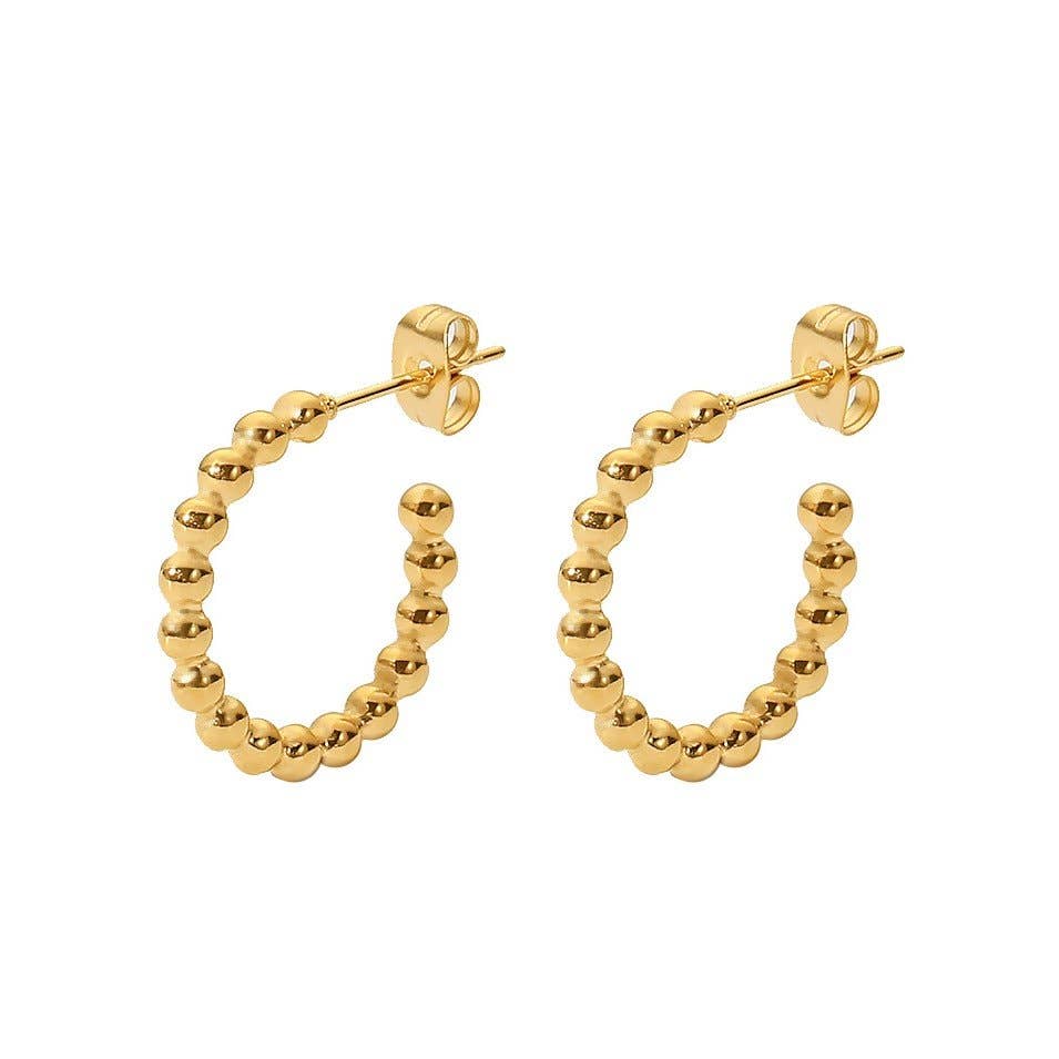 Beaded Circle Hoop Earrings