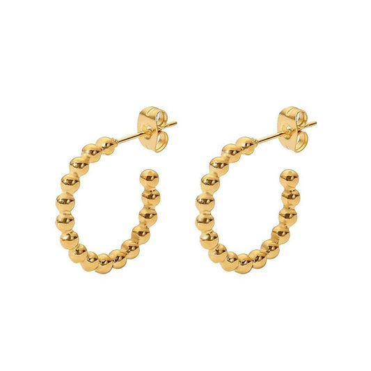 Beaded Circle Hoop Earrings