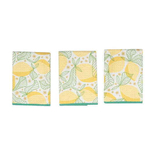 Mighty Mini Towel (Set of 3) Reversible - RJW Lemon Sparkle: Yellow