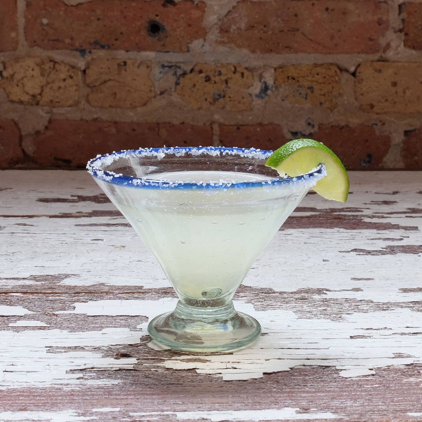 Blue Rim Margarita Glass, Glassware Cocktail, Barware