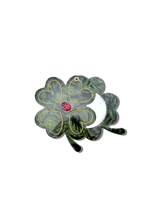 Hand-painted Wild Clover Compact Mirror | Eco-Friendly