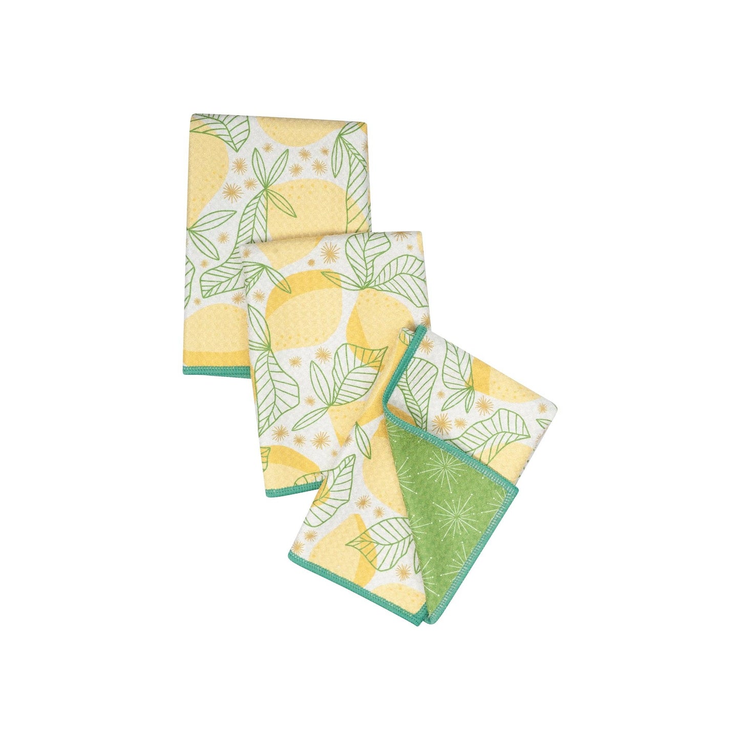 Mighty Mini Towel (Set of 3) Reversible - RJW Lemon Sparkle: Yellow