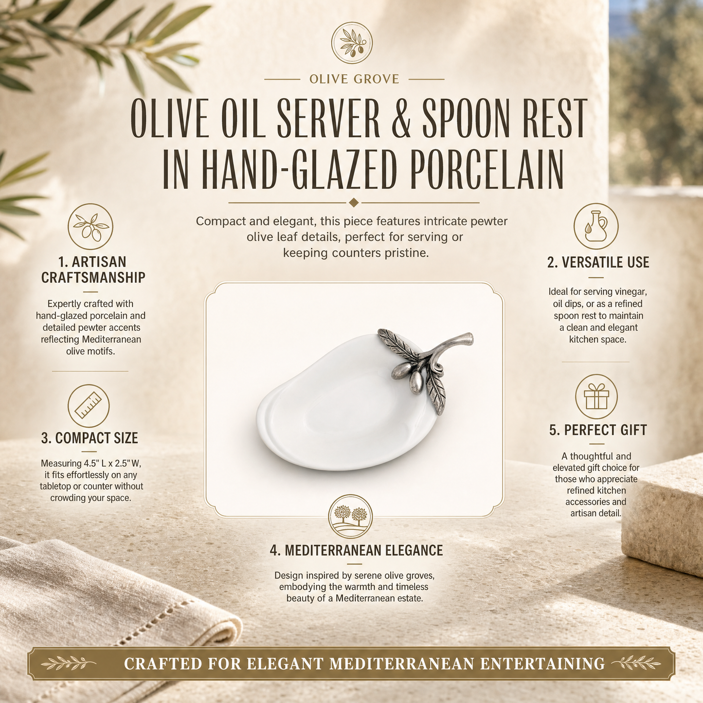 Olive Oil Server / Spoon Rest