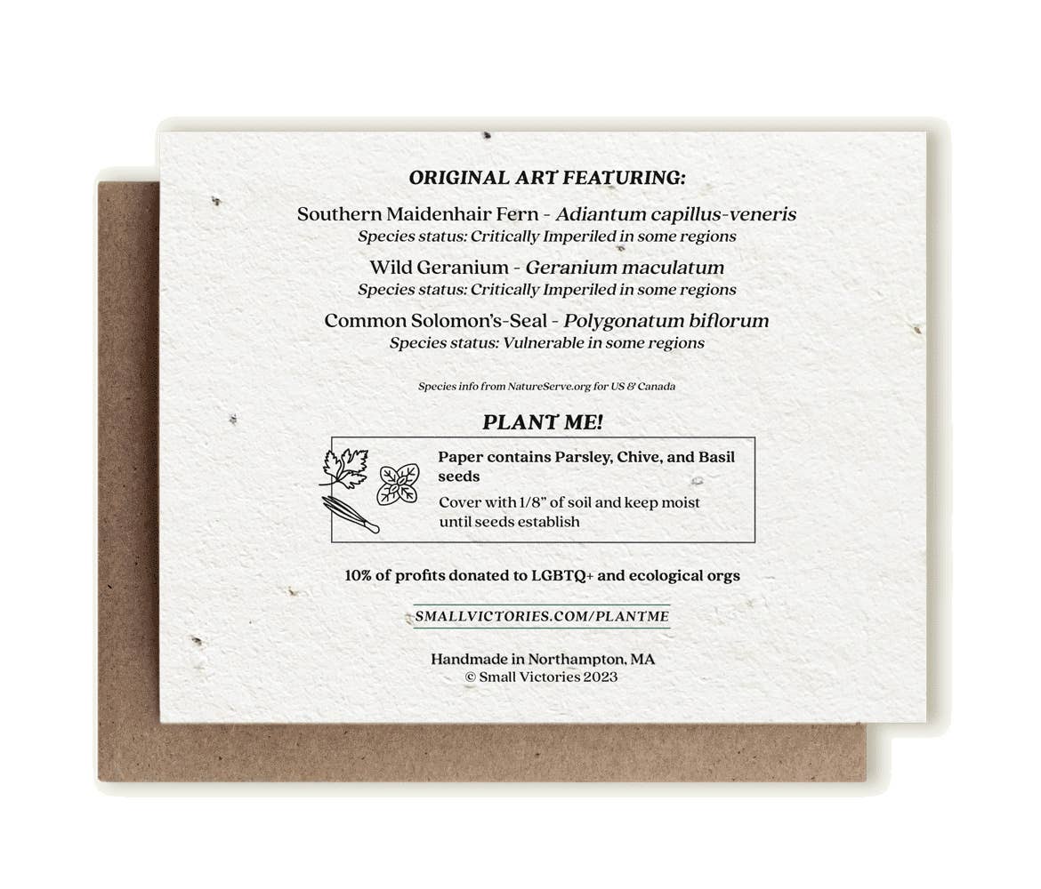 Botanical Thank You Plantable Herb  Seed Card
