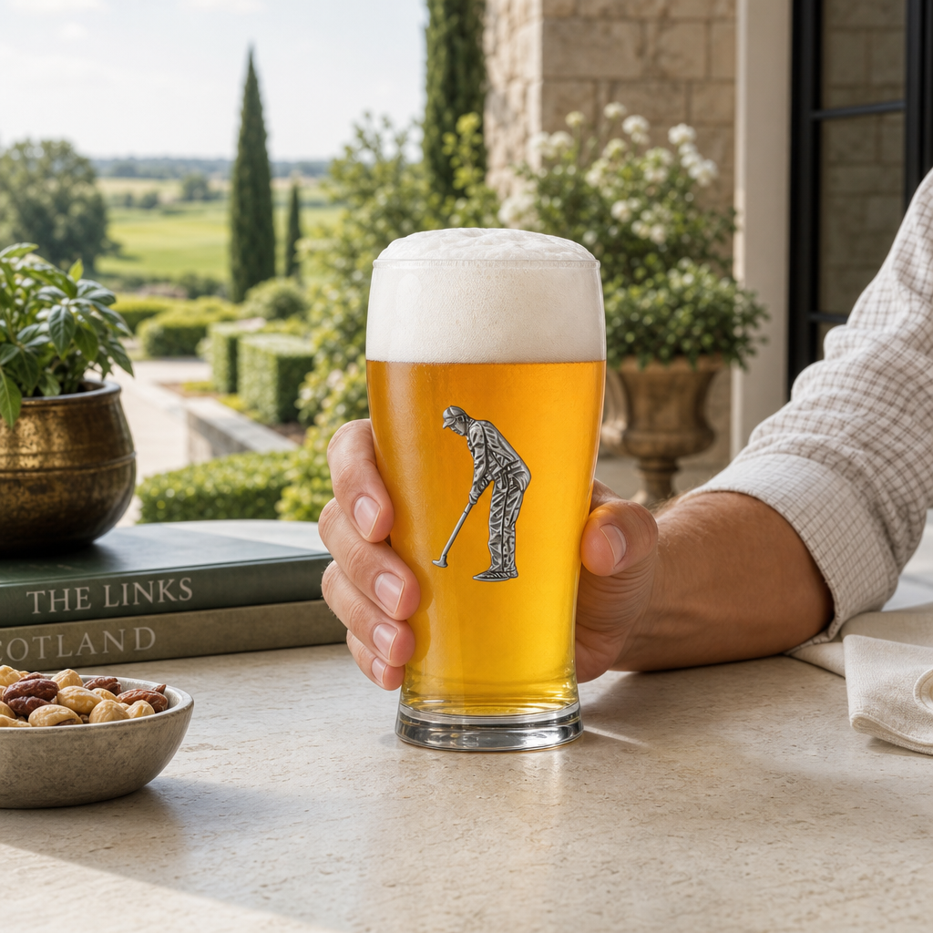 Golfer Beer Glass