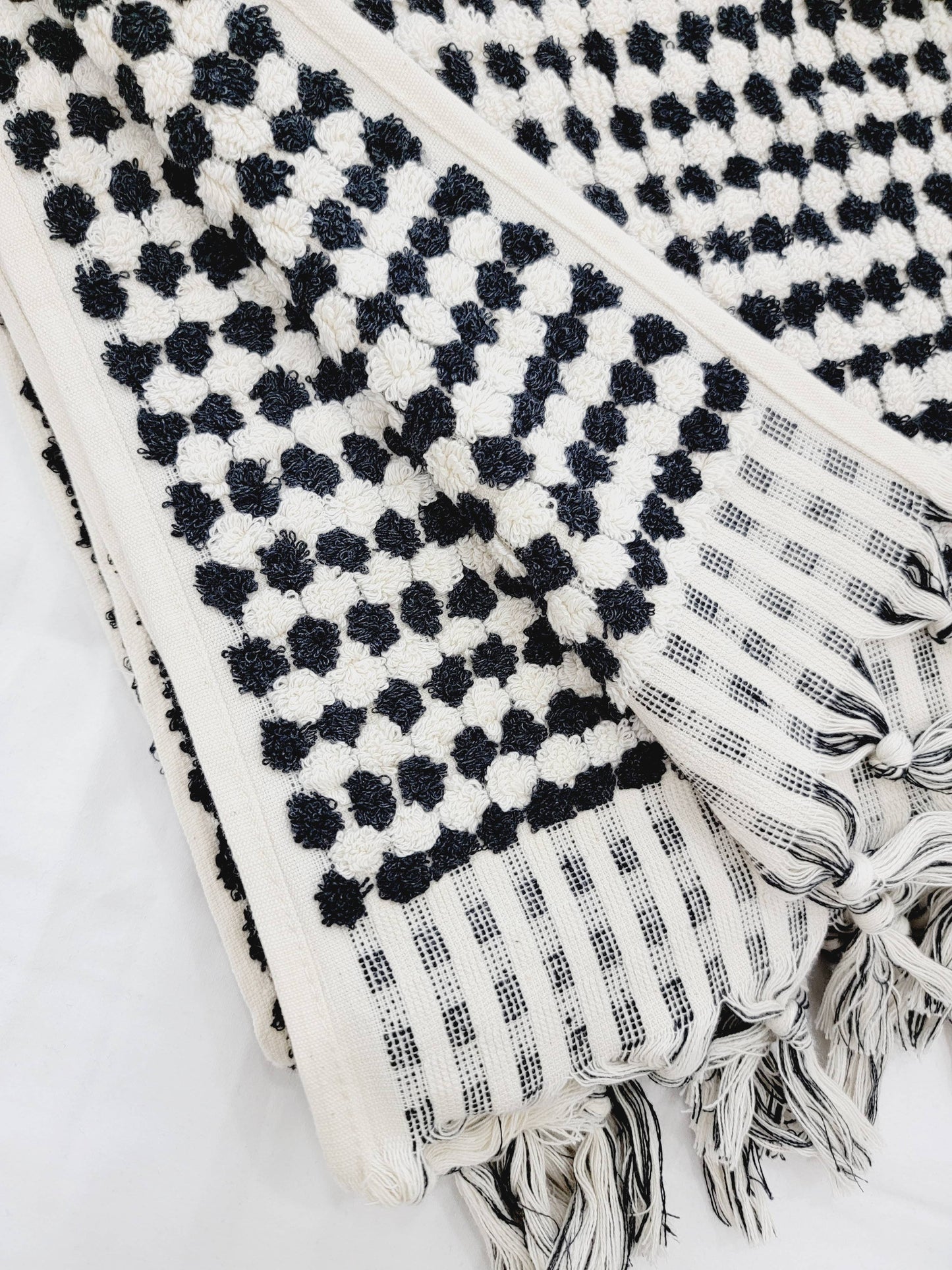 Bath Towels, Organic Turkish Cotton Pom Pom Towels 33X64"