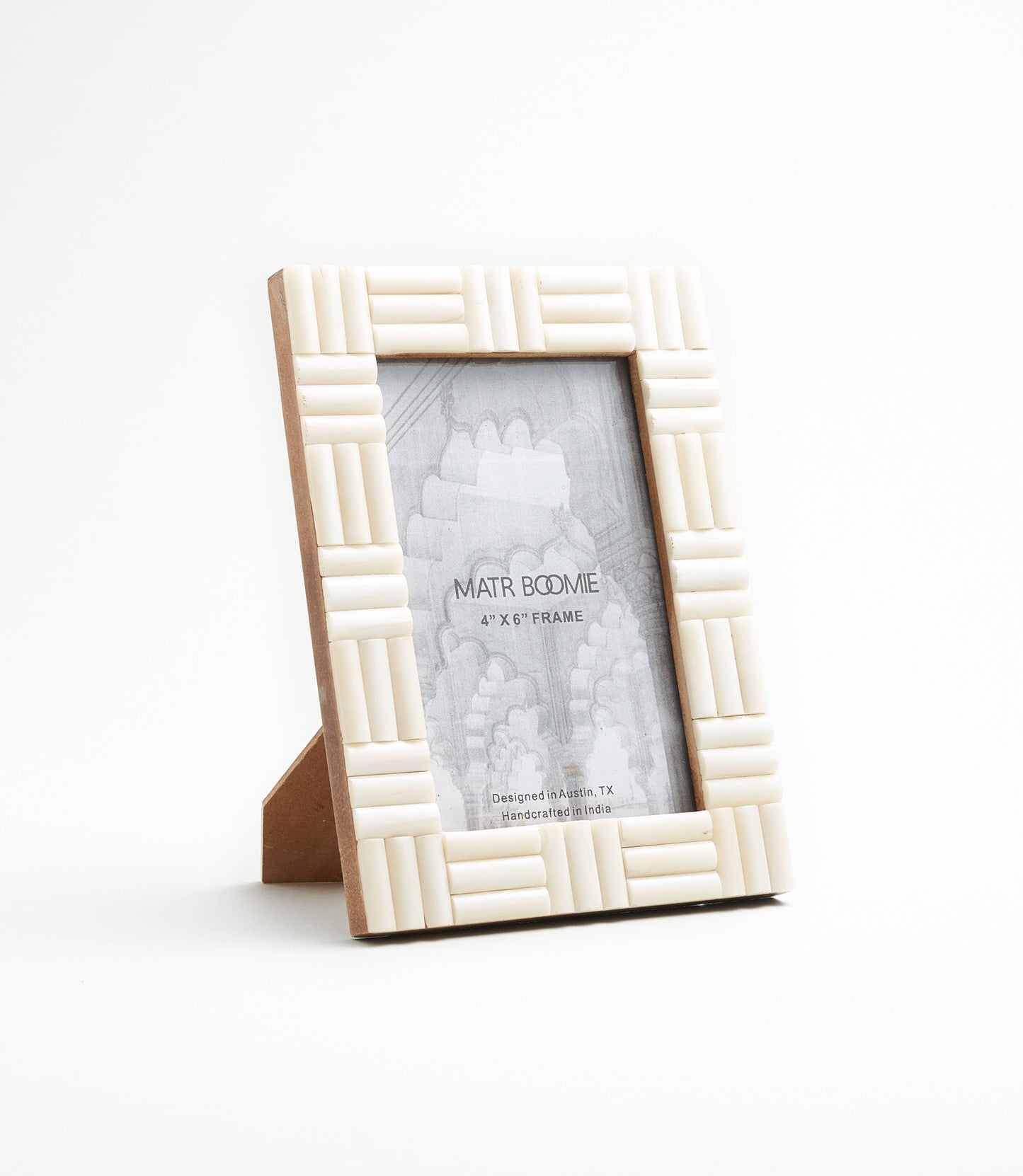 Vaishali 4x6 Cream Picture Frame - Hand Carved Bone