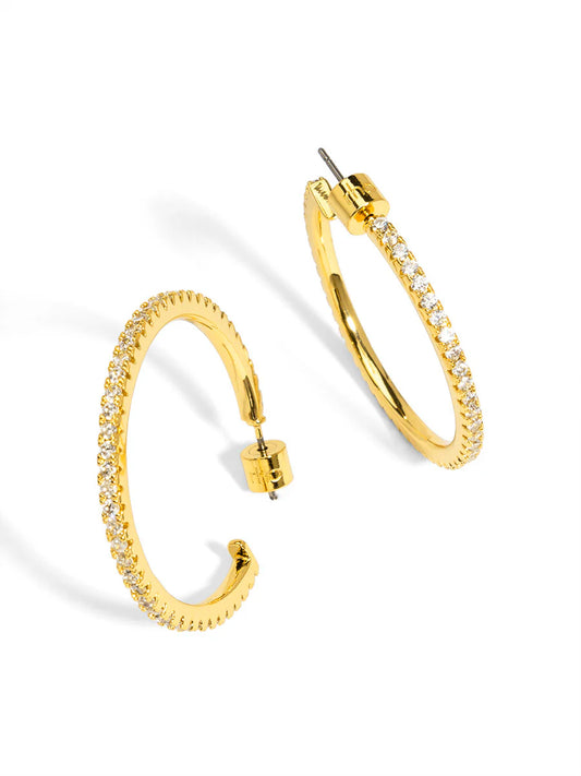 Medium Pave Hoop Earring