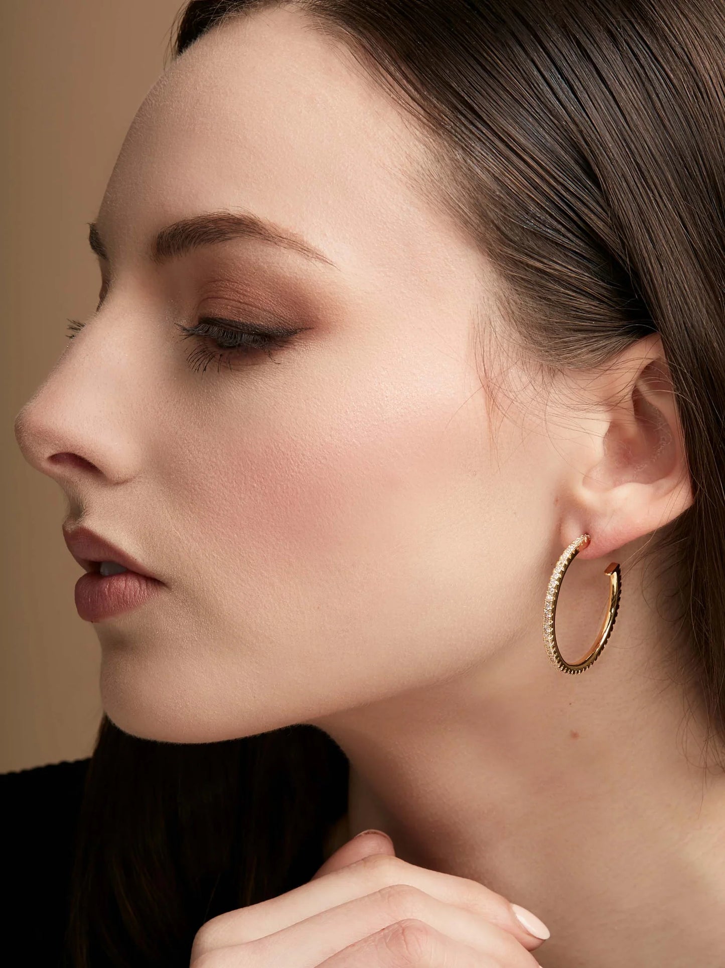 Medium Pave Hoop Earring