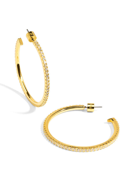 Large Pave Hoop Earring