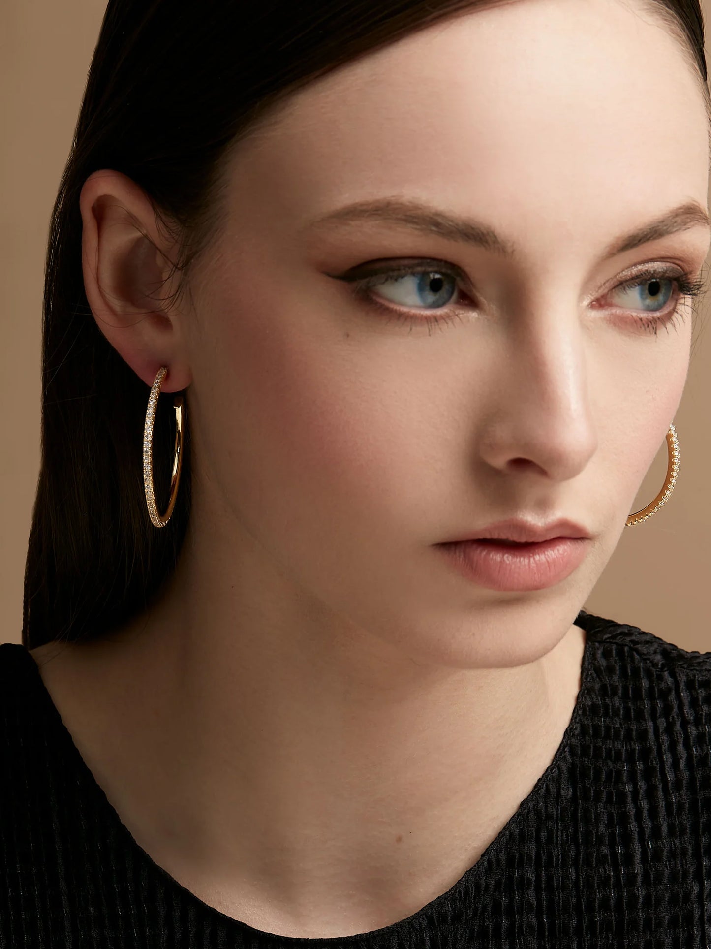 Large Pave Hoop Earring