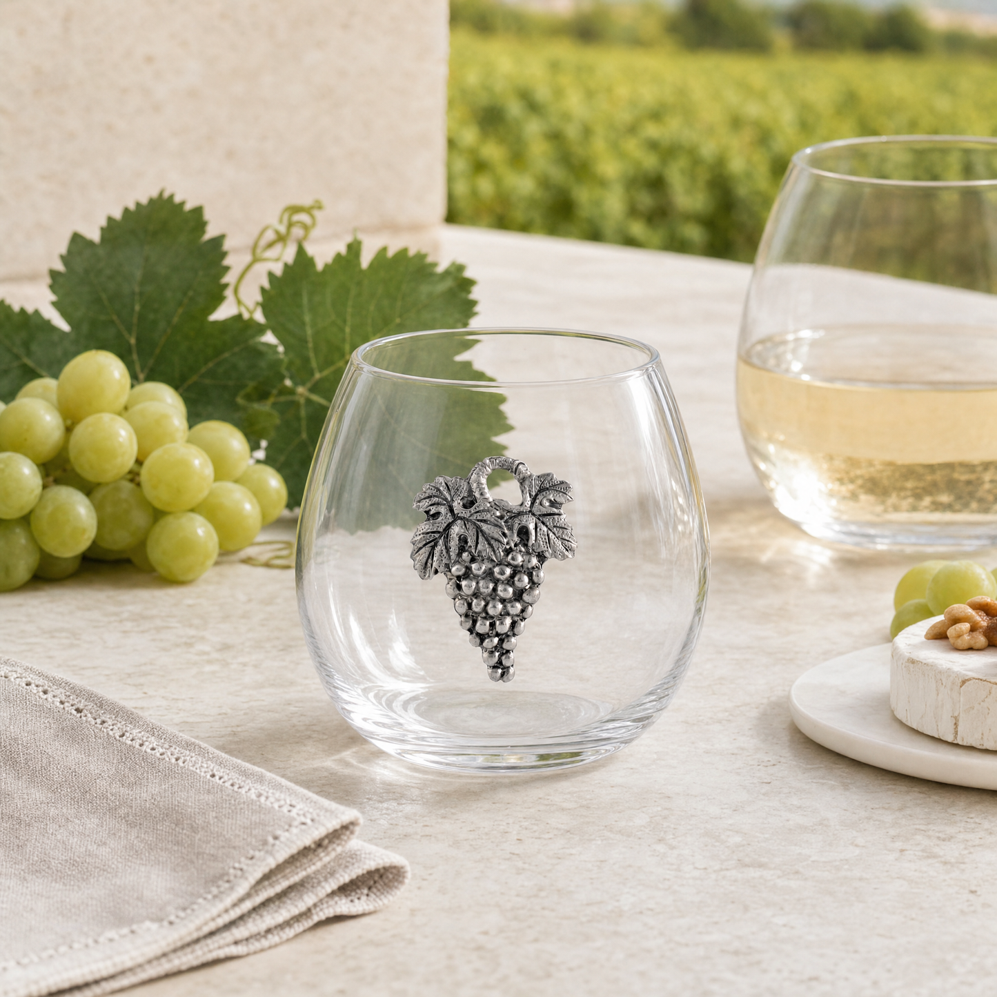 Grape Stemless Wine Glass