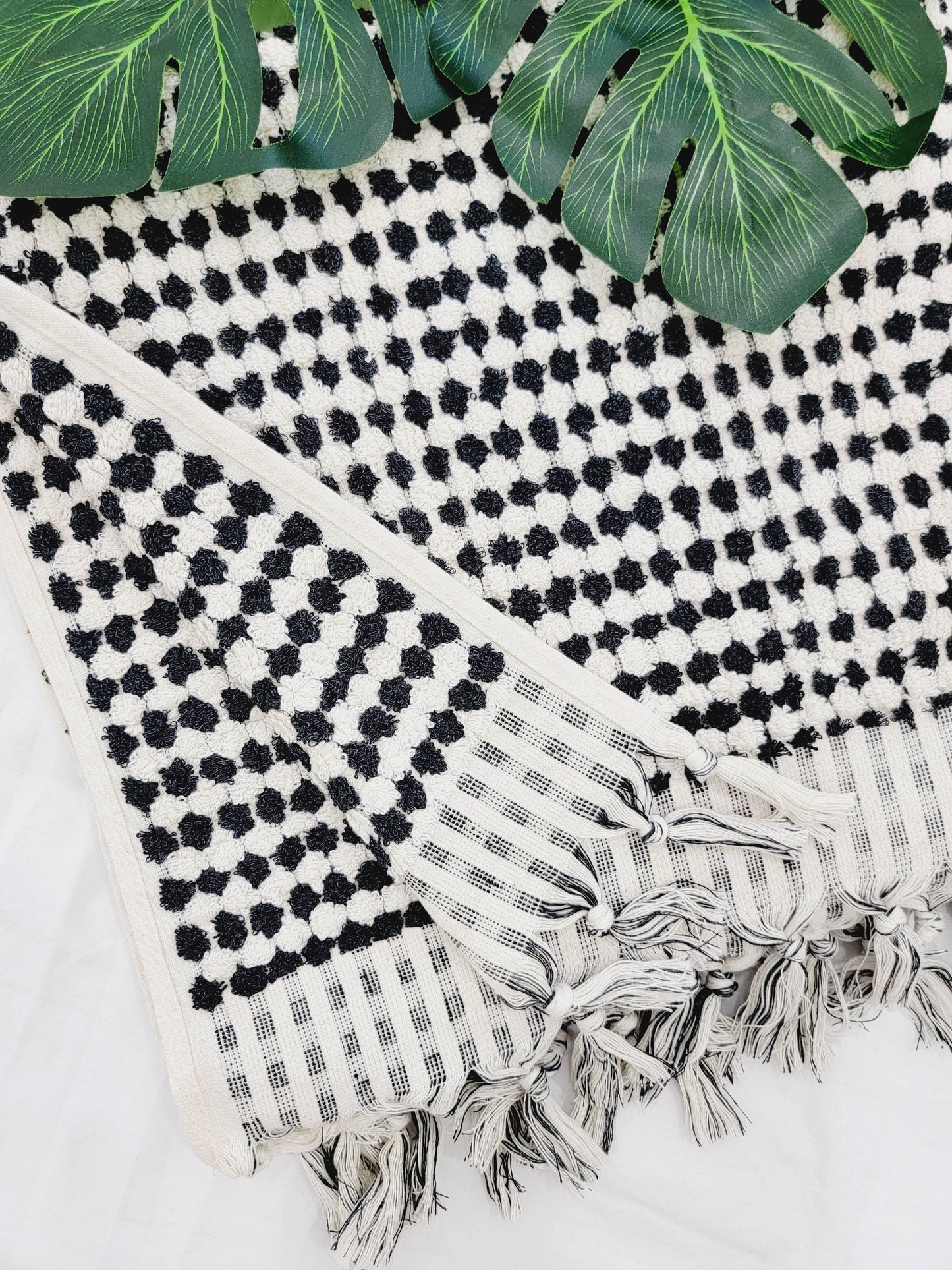 Bath Towels, Organic Turkish Cotton Pom Pom Towels 33X64"