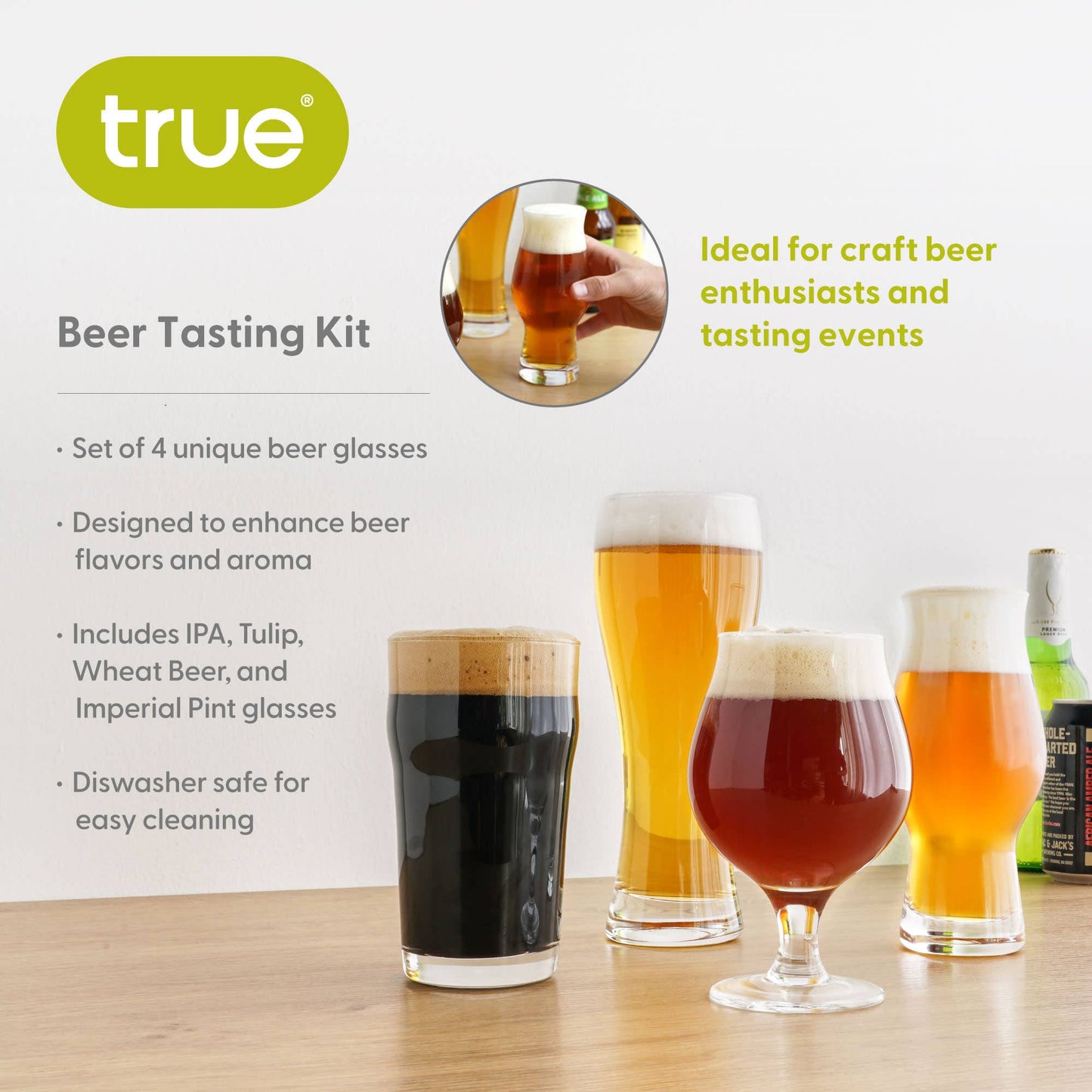 Craft Beer Tasting Set of 4: Clear / Glass