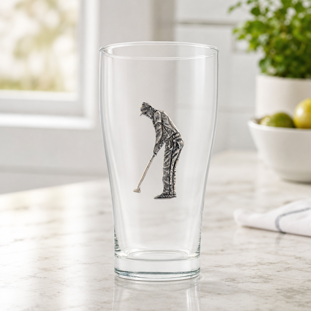 Golfer Beer Glass