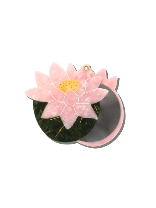 Hand-painted Japanese Lily Compact Mirror | Eco-Friendly