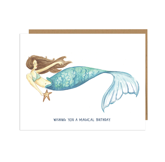 Mermaid Happy Birthday Greeting Card
