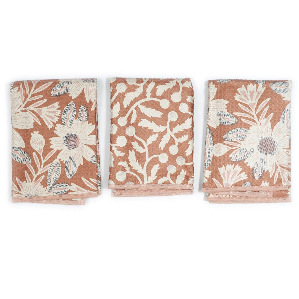 Mighty Mini Towel (Set of 3) Reversible - Jen Owens Pauline: Pecan